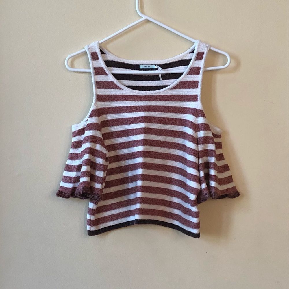 Anthropologie Cold Shoulder Crop Top